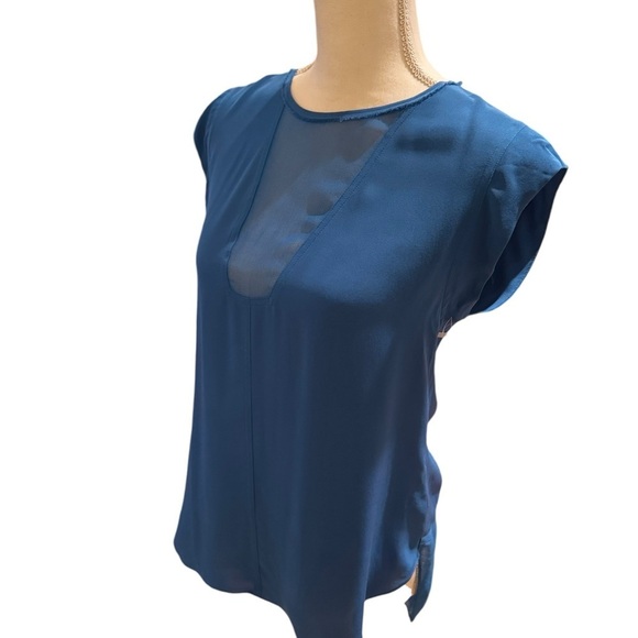 Rebecca Taylor Women's Silk & Chiffon Blouse Keyhole Detail Size Small - Picture 3 of 10